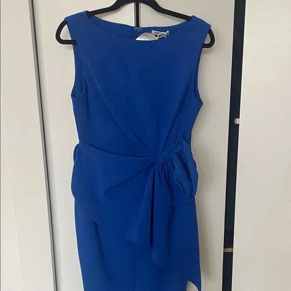 Chic Asymmetrical Blue Dress Fehaute size 6 NWT - Picture 4 of 9